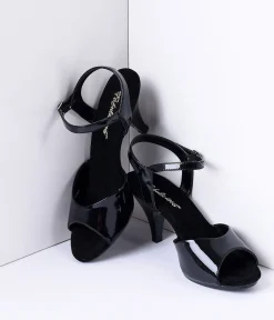 Black Patent Leather Belle Sandal Pump