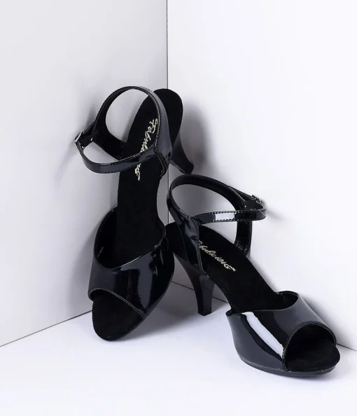 Black Patent Leather Belle Sandal Pump