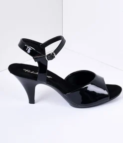 Black Patent Leather Belle Sandal Pump