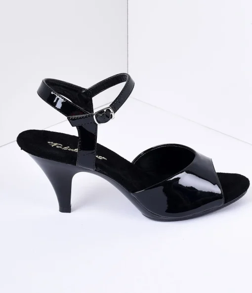 Black Patent Leather Belle Sandal Pump