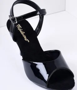 Black Patent Leather Belle Sandal Pump