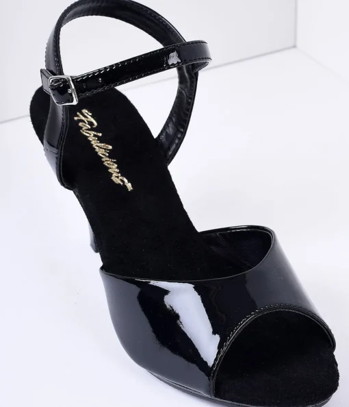 Black Patent Leather Belle Sandal Pump