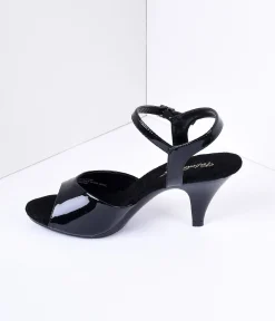 Black Patent Leather Belle Sandal Pump