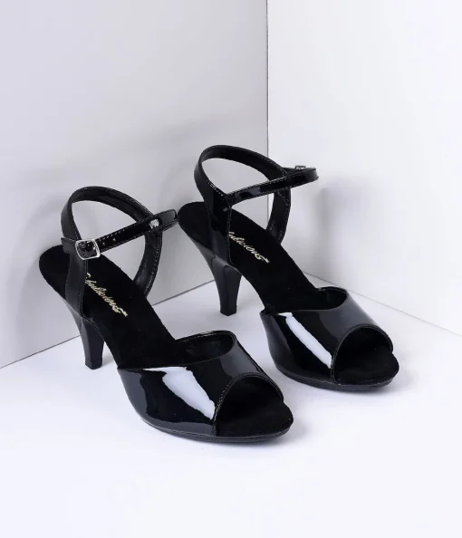 Black Patent Leather Belle Sandal Pump