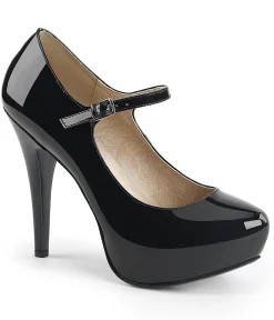 Black Patent Leatherette Mary Jane Pumps
