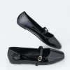 Black Patent Leatherette Mary Jane Flats