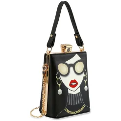 Black Retro Art Deco Petite Handbag