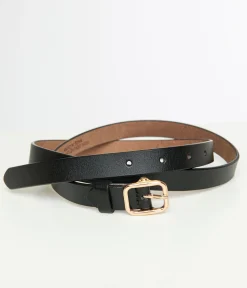 Black Skinny Leatherette Belt