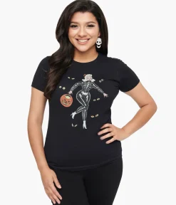 Black Spooky Night Fitted Graphic Tee