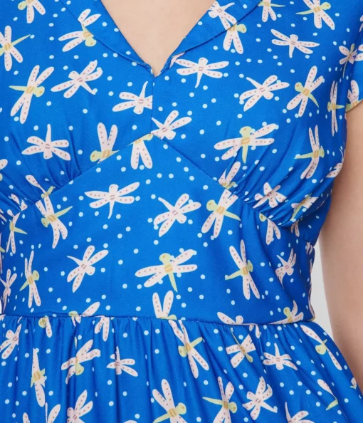 Blue Dragonfly Heather Midi Dress