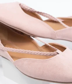 Blush Pink Suede Lace Up Flats