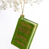 Book Worm Glass Ornament