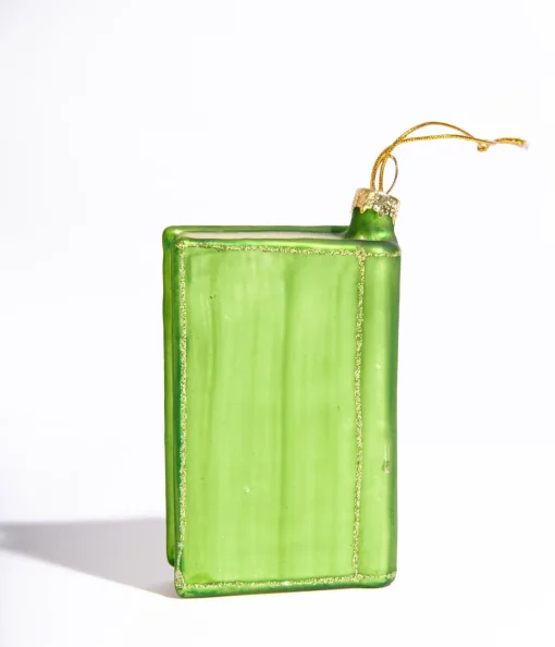 Book Worm Glass Ornament