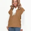 Brown Cable Knit Sweater Vest