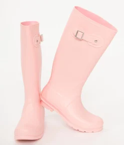 Candy Floss Pink Rubber Rain Boots