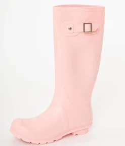 Candy Floss Pink Rubber Rain Boots