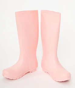 Candy Floss Pink Rubber Rain Boots