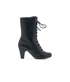 Chelsea Crew Black Leatherette Victorian Claire Boots
