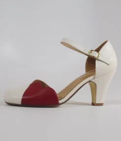 Chelsea Crew Red & Bone Lover Pumps
