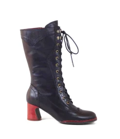 Chelsea Crew 1930s Black Leatherette Knee High Gaston Boots