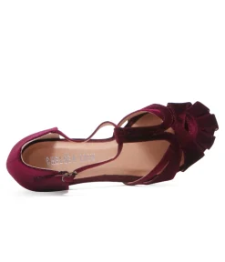 Chelsea Crew 1920s Burgundy Velvet T-Strap Sergi Heels