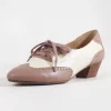 Chelsea Crew 1950's Mauve & Bone Demi Oxford Saddle Shoes