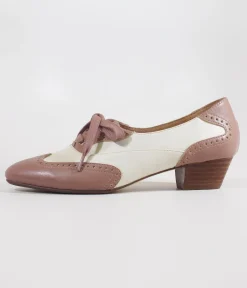 Chelsea Crew 1950's Mauve & Bone Demi Oxford Saddle Shoes