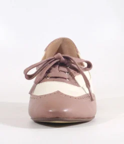 Chelsea Crew 1950's Mauve & Bone Demi Oxford Saddle Shoes
