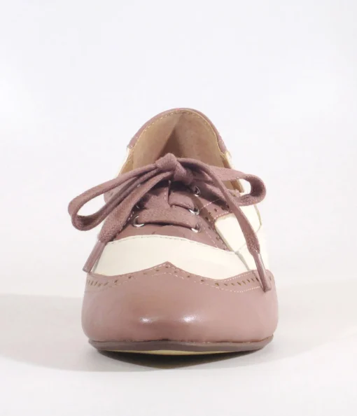 Chelsea Crew 1950's Mauve & Bone Demi Oxford Saddle Shoes