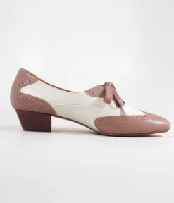 Chelsea Crew 1950's Mauve & Bone Demi Oxford Saddle Shoes