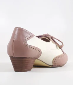 Chelsea Crew 1950's Mauve & Bone Demi Oxford Saddle Shoes