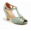 Chelsea Crew 1920s Mint Leatherette T-Strap Catherina Heels