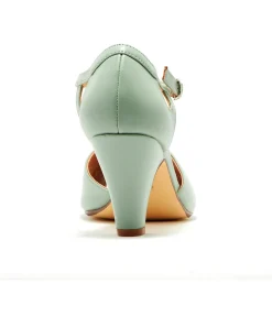 Chelsea Crew 1920s Mint Leatherette T-Strap Catherina Heels