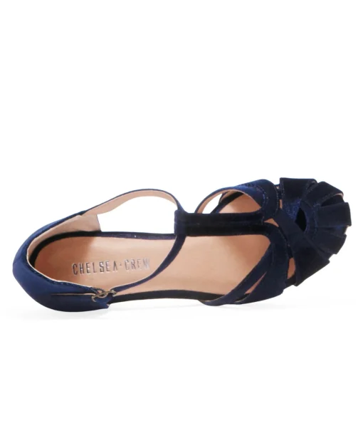 Chelsea Crew 1920s Navy Velvet T-Strap Sergi Heels