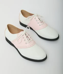 Chelsea Crew 1950s Pink & White Rizzo Saddle Oxford Shoes