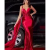 Cinderella Divine Burgundy Soft Satin Sheer Leaves Gown