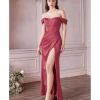Cinderella Divine Lipstick Divine Satin Corset Off-Shoulder Prom Dress