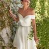 Cinderella Divine Ivory Satin Flare Bridal Dress