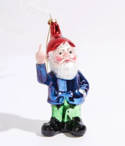 Cody Foster Naughty Gnome Glass Ornament