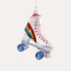 Cody Foster Silver & Rainbow Roller Skate Ornament