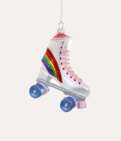 Cody Foster Silver & Rainbow Roller Skate Ornament