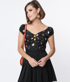 Collectif Black All Hallows Eve Dolores Top