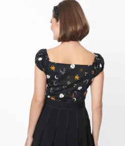 Collectif Black All Hallows Eve Dolores Top