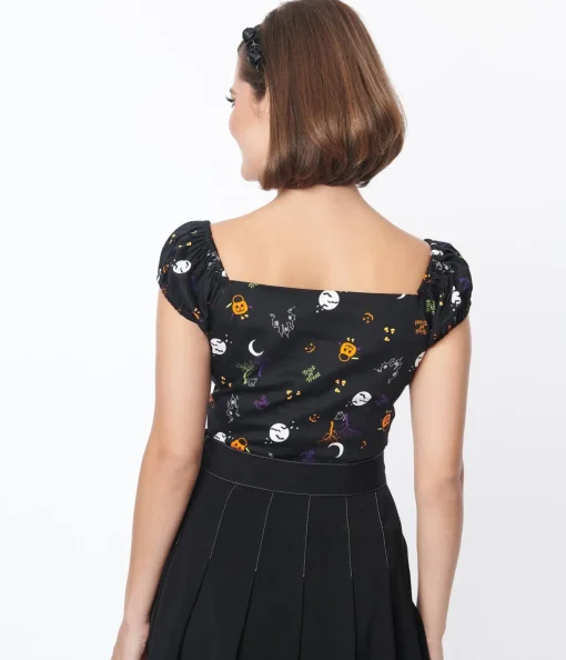 Collectif Black All Hallows Eve Dolores Top