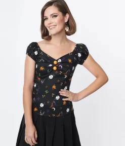 Collectif Black All Hallows Eve Dolores Top