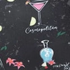 Collectif Plus Size Black & Cocktail Menu Print Swim Bottom