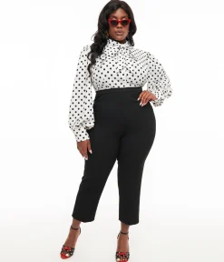 Collectif Plus Size 1950s Black Nora Capri Pants