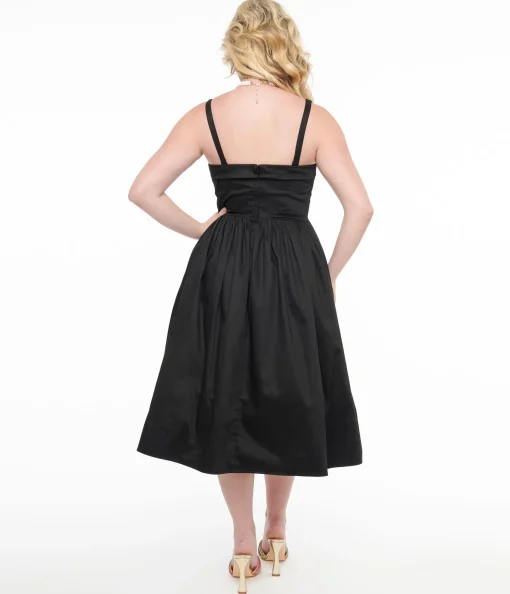 Collectif 1950s Black Kiana Swing Dress