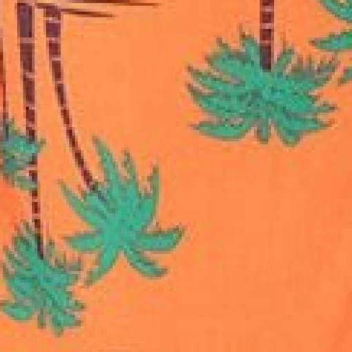 Collectif 1940s Orange & Palm Beach Print Oscar Mens Shirt