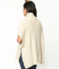 Cream Cable Knit Turtle Neck Sweater